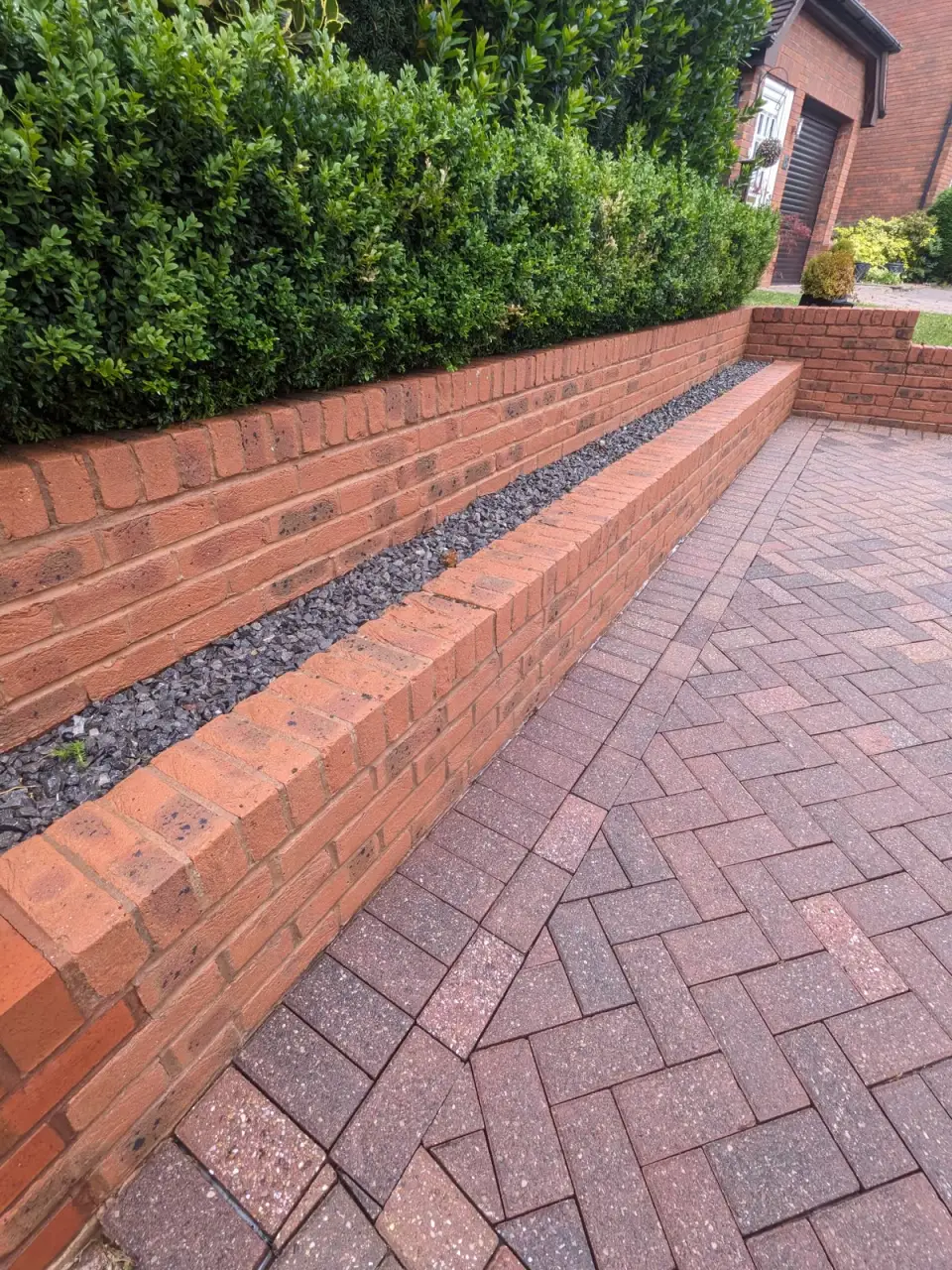 Block paving & brick wall, Ealing — after cleaning