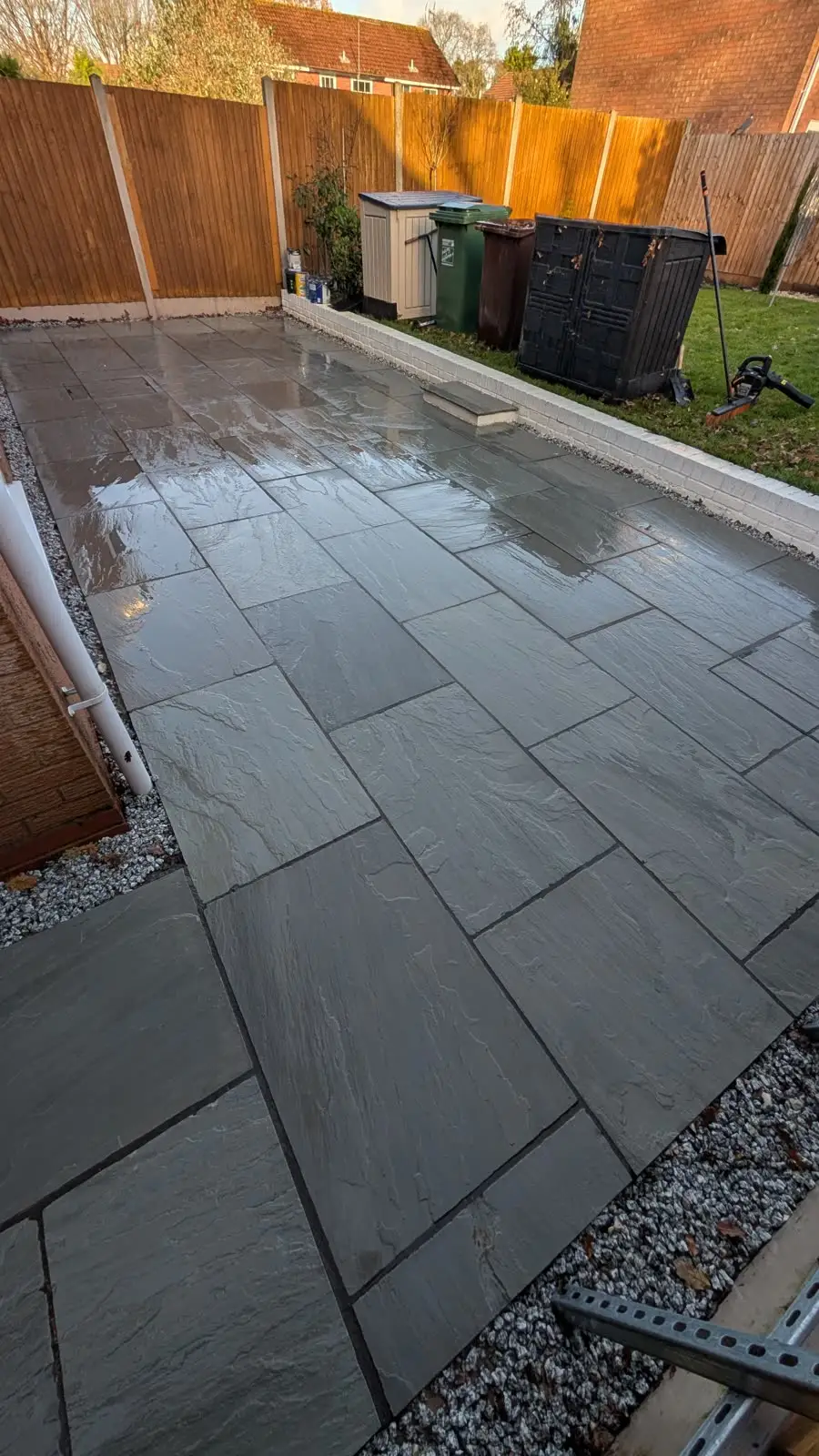 Stone patio, Harrow — after cleaning
